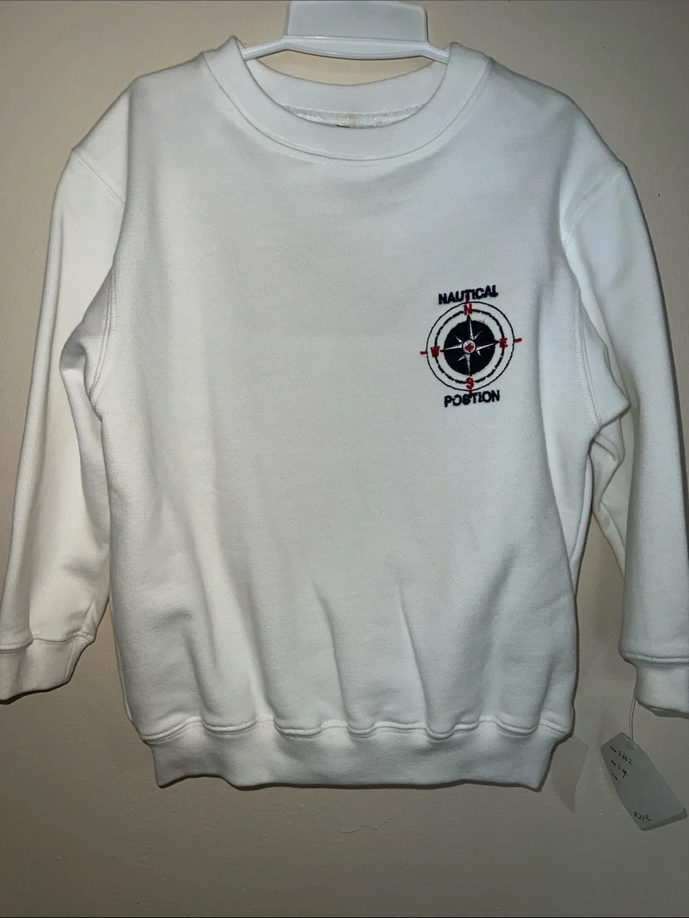 Vintage Dani Nautical Position Kids' Classic White Crewneck Sweatshirt​